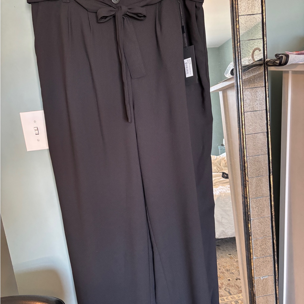 11 Honor Black Wide Leg Trousers